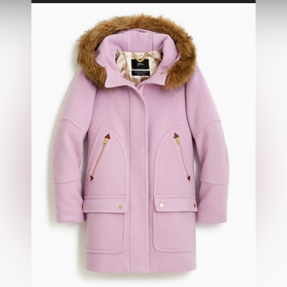 J Crew New chateau parka in Italian stadium-cloth pink Size 6